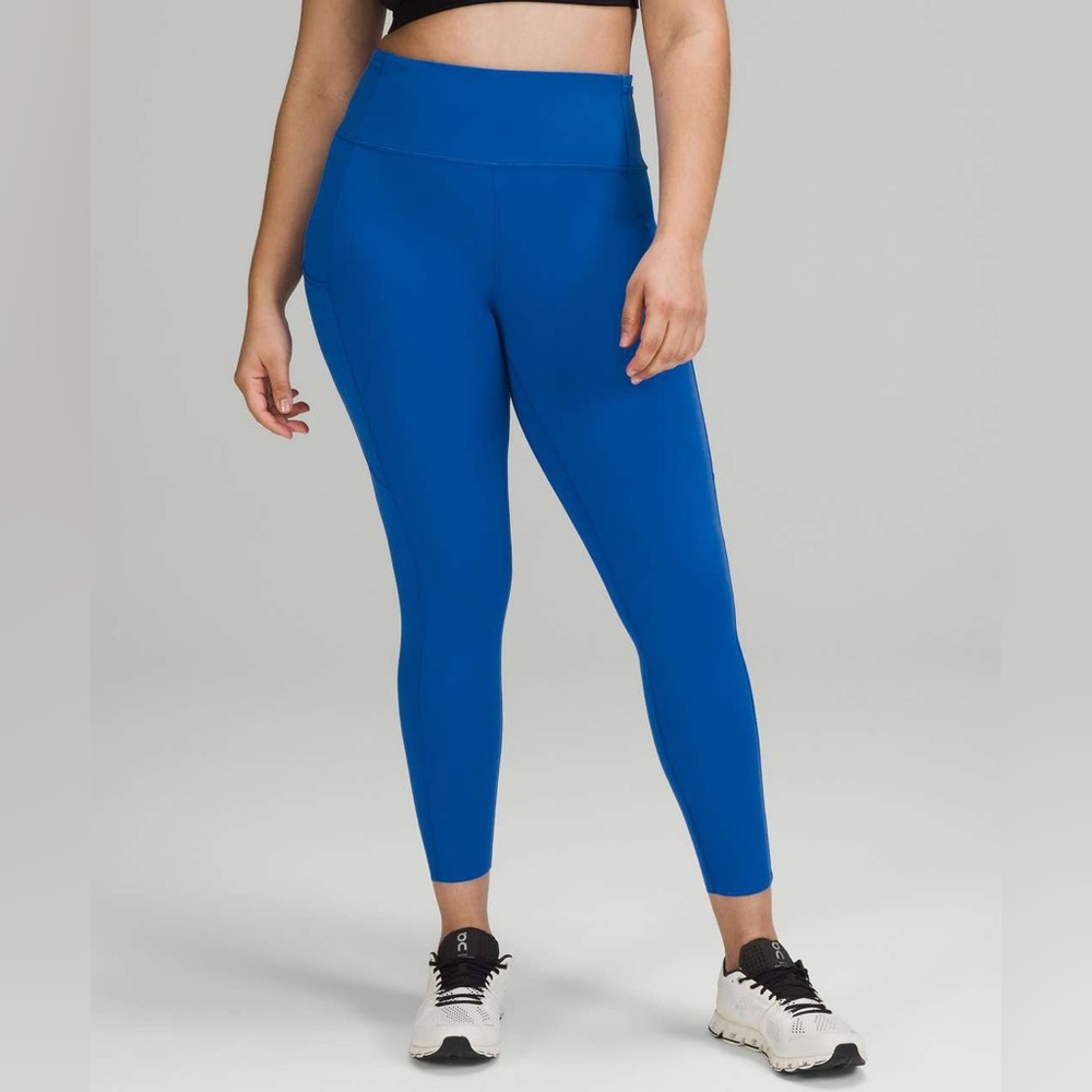 Lululemon Fast and Free High-Rise‎ Tight 25" Blazer Blue Tone W5BXQS Size 8